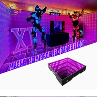 Plancher de danse magnétique RGB LED 3D Infinity Rainbow 50*50cm Abyss Plancher de danse pour DJ Party Mariage Noël Plancher de danse lumineux LED