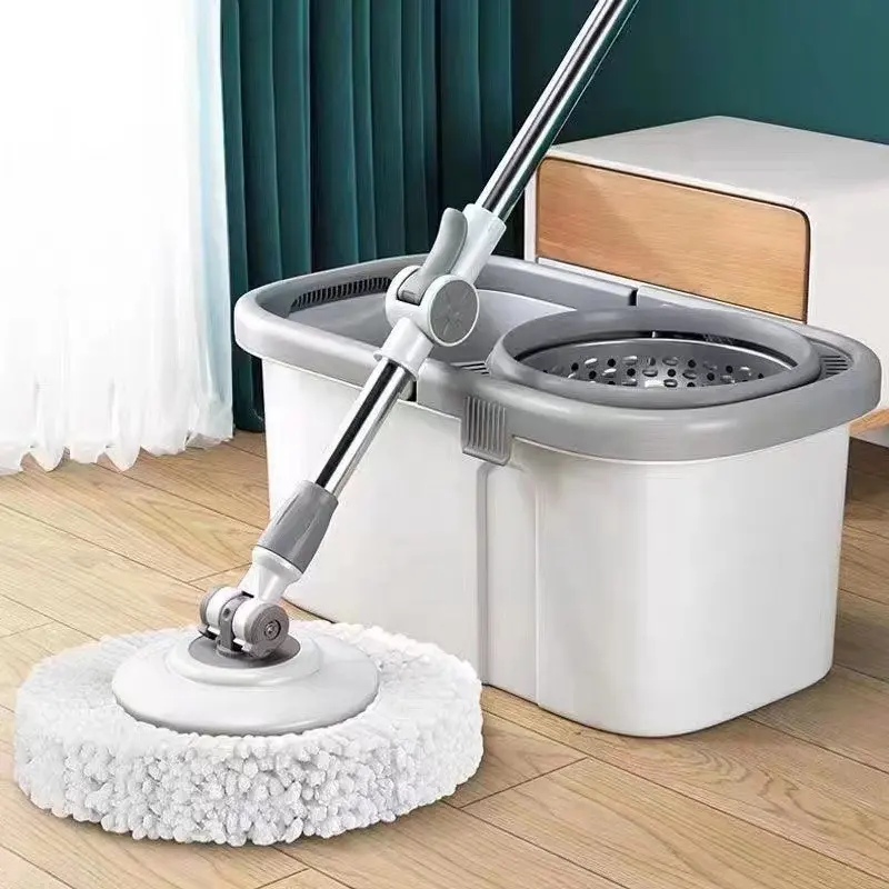 Huishoudelijk Handvrij Reinigingstool 360 Graden Rotatie Microfiber Materiaal Rond Dweil En Emmer