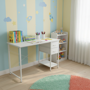 Wholesale Home Office Furniture Writing <strong>Desk</strong> Study Table Computer <strong>Desk</strong> with 2 Fabric Drawers <strong>PC</strong> Table for <strong>Small</strong> Place - Product Image 1