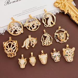 HD84 Nuovi Ciondoli di Lusso a Forma di Animali in Rame Placcato Oro 18K, Serie Leopardo, con Micro Pavé CZ, Pendenti a Forma di Pantera per Gioielli Fai da Te, Vendita all'Ingrosso - Product Image 4