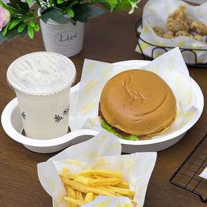 Papier d'emballage jetable pour restauration rapide en gros personnalisé, résistant à la graisse, imperméable, enduit de PE, pour sandwich, hamburger, emballage à emporter, recyclable pour gâteau - Product Image 2