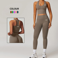Ensemble de vêtements de sport pour femmes, de haute qualité, OEM, pour la salle de sport, ensembles de fitness, vêtements de sport, tenue de yoga, vêtements de sport à haute élasticité