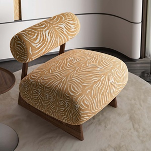 Sillón de Tela Nórdico de un Solo Asiento con Estructura de Madera Maciza, Minimalista, <span class=keywords><strong>para</strong></span> <span class=keywords><strong>Sala</strong></span> de Estar, Dormitorio o Comedor - Product Image 1