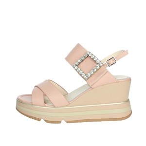 Sandali con tacco traspirante rosa K-9651 con soletta in PU morbida aperta/Peep Toe impermeabile e confortevole per l'uso estivo - Product Image 1