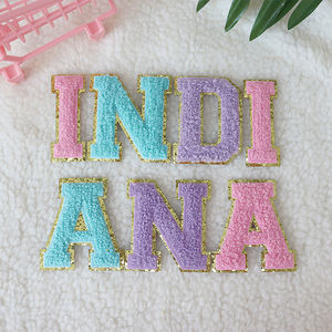 RTS Indiana любое письмо «DIY» Аксессуары для одежды Железная нашивка из синели - Product Image 1