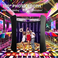 Boîtier de vogue de caméra vidéo OEM à 360 degrés avec taie d'oreiller en tissu de tension de lumière LED RVB pour toile de fond de cabine photo