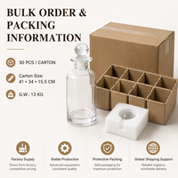 Bouteille diffuseur d'arômes en verre rond transparent de 300 ml - Contenant élégant pour parfums d'intérieur et de voiture pour huiles essentielles