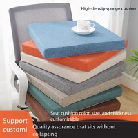 Coussin de siège en éponge haute densité sur mesure, en tissu lin, mousse à mémoire de forme, détachable, pour cantine, canapé, chaise de bureau, dossier