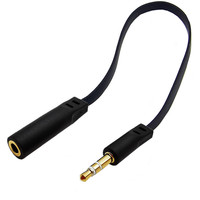 Cable de Audio Adaptador en Ángulo Macho a Hembra de 3.5mm AV-OUT para Proyector, TV y Altavoz con Alta Elasticidad