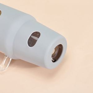 Vaso de Vidrio de Borosilicato de Boca Ancha Reutilizable de 32 oz para Té Boba, Botella de Agua con Funda de Silicona - Product Image 4