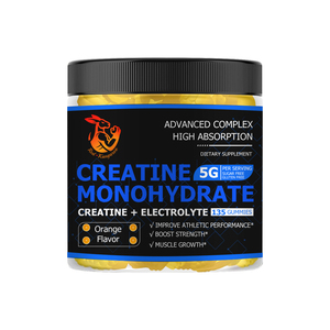 Custom Branded Dirtary Supplement Orange Taste <b>Creatine</b> Monohydrate Gummies Muscle Growth Gummy Gluten Free with Electrolyte - Product Image 1