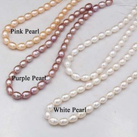 3A nouveau 100% perles d'eau douce naturelles en forme de riz pour bijoux bracelet à bricoler soi-même collier 6-7mm goutte perle brin 14''