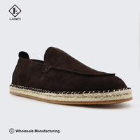 Mocassins Espadrilles Homme LANCI Qualité Supérieure Sur Mesure Entièrement Personnalisables en Daim Véritable avec Semelle en Jute Faits Main