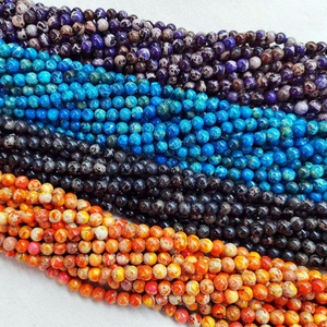 Manik-manik batu permata alami sediman laut 4 6 8 10 12mm gelang manik-manik batu kalung bulat penyembuhan <span class=keywords><strong>Imperial</strong></span> Jasper - Product Image 4