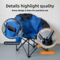 Chaise pliante d'extérieur en fer, chaise lune, chaise de récréation, chaise de réalisateur, chaise de camping rembourrée et épaissie, portable pour la pêche