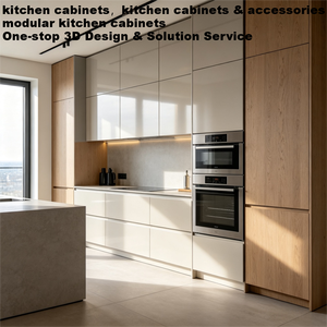 Armoires de <span class=keywords><strong>cuisine</strong></span> modernes de style Japandi minimaliste avec finition sans poignées, y compris des armoires de <span class=keywords><strong>cuisine</strong></span> haut de gamme et des accessoires - Product Image 2
