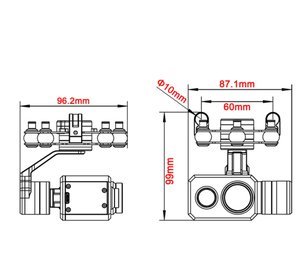 Gimbal 3 axes TL3T21 pour la vente en gros, avec imagerie thermique 640 et lumière visible, pour drone RC, inspection de puissance et lutte contre les incendies - Product Image 6