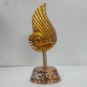 Décoration d'intérieur : Figurine de feuille de luxe en métal doré, ornement décoratif de table pour salon, bureau, chambre, hôtel, mariage - Product Image 1