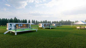 Villa mobile en bord de mer Maison en aluminium antirouille avec terrasse avec vue sur l'océan Tous temps <span class=keywords><strong>Jardin</strong></span> Bureau Pod Insonorisé Préfabriqué Espace de travail - Product Image 3