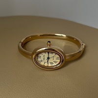Antike Klassische Starboger Damen 18K IPG Gold Quarz 28mm Mode Oval Armbanduhr mit Zeiger-Zifferblatt Luxuriöses High-End-Design