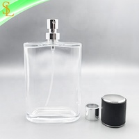 Flacon de parfum de 100 ml, flacon de parfum en verre de 3,4 oz, emballage pour hommes et femmes, parfum avec couvercle noir