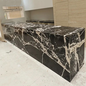 Bàn tiếp tân hiện đại sang trọng thân thiện với môi trường bàn tiếp tân bằng đá cẩm thạch màu đen cho khách sạn và trung tâm làm đẹp - Product Image 6