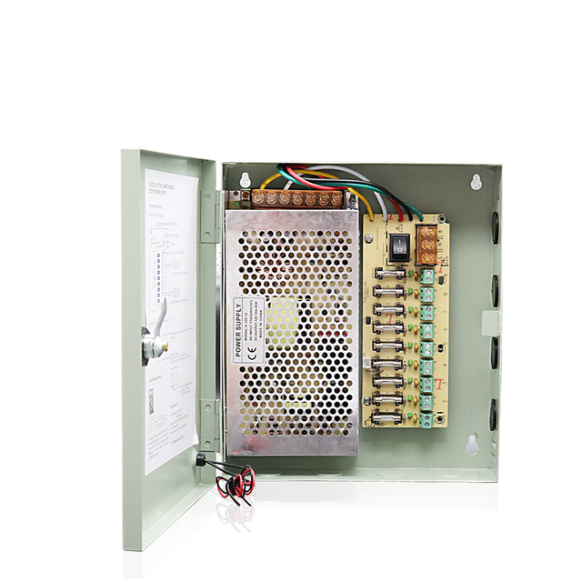 DC Output 12V 10A 9CH 120W AC Input 100-240V Switching Power Supply Centralized Power Supply Monitoring Power Supply Box