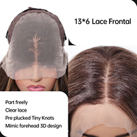 Perruque synthétique 13x6 Lace Frontal Body Wave, longue, ondulée, en fibre haute température, résistante à la chaleur, avec raie au milieu, effet volumineux, prête à porter