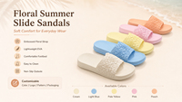 Sandales plates en EVA à fleurs pour femmes, coussinets doux, légères, tongs d'été pour la plage, fabricant d'usine, vente en gros
