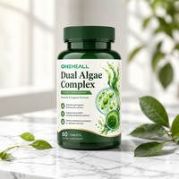 ONEHEALL Complément Alimentaire Adulte Double Complexe d'Algues - Détox Saine & Super Aliment Antioxydant Puissant Sans Gluten 60 Comprimés Gestion de l'Énergie