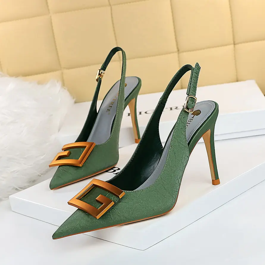 Bigtree Sandals heeled sandals formal shoes sling back Fashion sandals buckle pointed toes Shoes