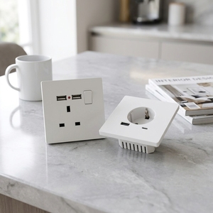 Prise murale Schuko EU en panneau doré mat, 16A/10A, type F, avec chargeur USB-A USB-C, IP22, pour la Russie, l'Égypte, le <span class=keywords><strong>Maroc</strong></span> – Approvisionnement direct usine - Product Image 6