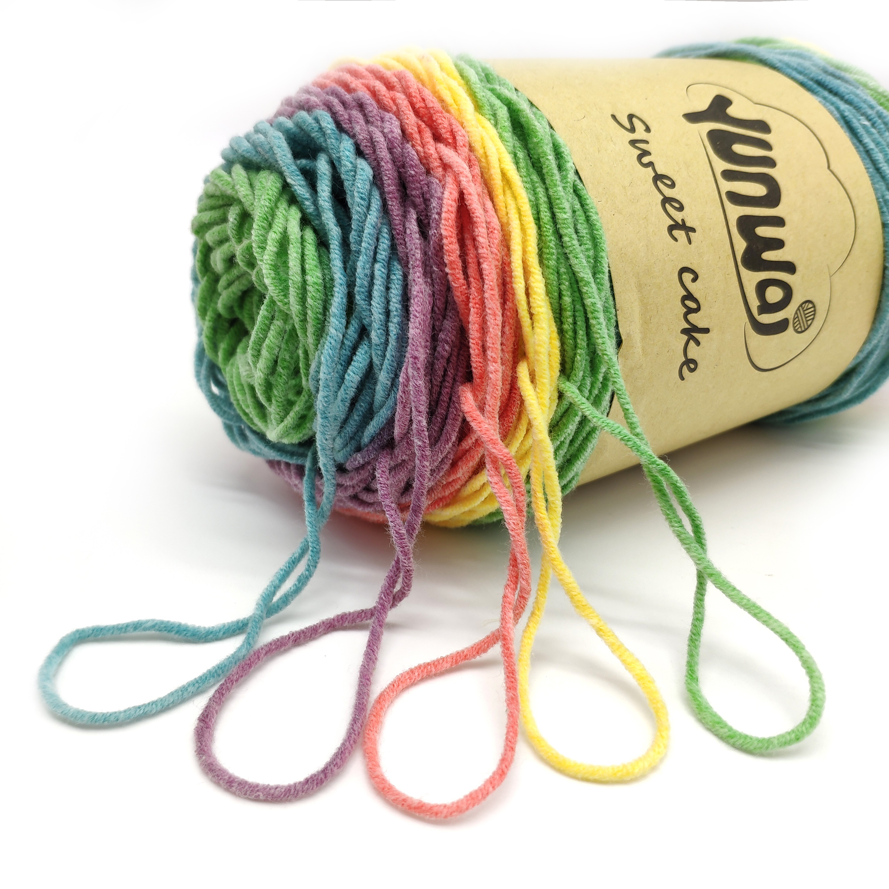 Yarncrafts красивые ручного вязания крючком натуральный Радужная многослойная хлопчатобумажная пряжа из смешанного волокна (с 5 слойные шарф подушка