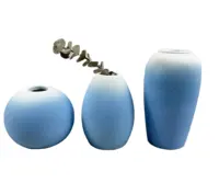 Modern Design Gradiëntkleur Eenvoudige Keramische Vaas Frosted Geglazuurd Porselein Vazen Set Voor Woninginrichting Bloemenvaas Display