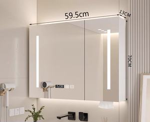 خزانة بمرآة LED احترافية تصميم عصري ذكي مع مفتاح لمس لغرفة المعيشة وغرفة النوم والفندق إطار من الألومنيوم للاستخدام - Product Image 4