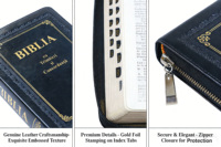 Impression Professionnelle Personnalisée de Bibles Chrétiennes Version King James avec Fermeture Éclair