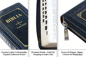 Impression Professionnelle Personnalisée de Bibles Chrétiennes Version King James avec Fermeture Éclair - Product Image 2