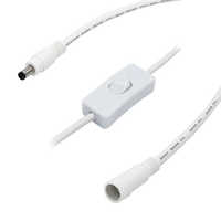 Câble d'alimentation CC mâle-femelle 5,5x2,1 mm avec interrupteur pour bande LED et caméra CCTV - Électronique grand public certifiée CE