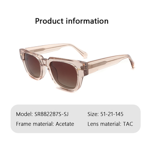 2025 nouveau concepteur à la mode Logo personnalisé UV400 lunettes de soleil polarisées carrées en acétate jaune de haute qualité - Product Image 3