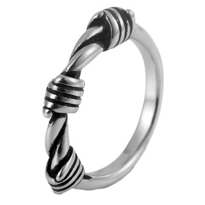 Yunnique Men's Gold Steel Color Rope Knot <b>Ring</b> Geometric Bowknot Design <b>Plain</b> Inlay Fashion Jewelry Gift - Product Image 5