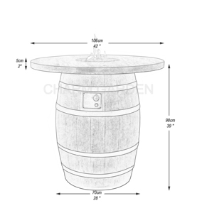 <span class=keywords><strong>Mesa</strong></span> de fuego de patio de estilo moderno, <span class=keywords><strong>mesa</strong></span> de barra de <span class=keywords><strong>barril</strong></span> de madera para calefacción al aire libre y decoración de jardín - Product Image 5