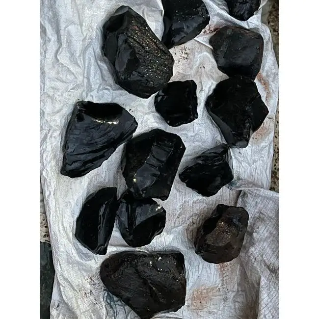 Wholesale High Quality Gemstones Black Obsidian Rough Gemstones Best Color And Quality Obsidian Gemstones