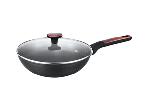 Cacerola clásica de lujo personalizada, olla de cocina de <span class=keywords><strong>aluminio</strong></span> <span class=keywords><strong>forjado</strong></span> por inducción, juegos de utensilios de cocina antiadherentes con tapa de vidrio templado - Product Image 3