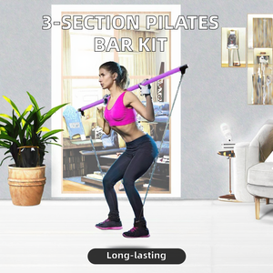Gedeng Tragbares Heim-Fitnessgerät 3-teiliges Pilates-Stangen-Set TPE-Widerstandsbänder Ganzkörper-Workout-Unterstützung für Männer und Frauen - Product Image 2
