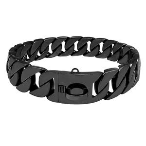 Collar de perro de enlace cubano ajustable grueso táctico para caminar, cadenas de cachorro <span class=keywords><strong>American</strong></span> <span class=keywords><strong>Bully</strong></span> XL, Collar de perro de cadena dorada - Product Image 3