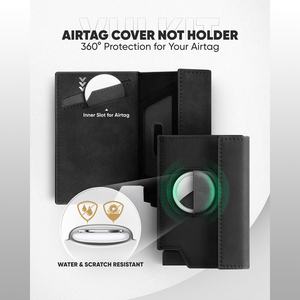 TILONSTAR TVC520 Multifunctional Men's Coin Pocket Pop Up Wallet Three Fold Leather RFID Card Holder for Air tag Holder - Product Image 3