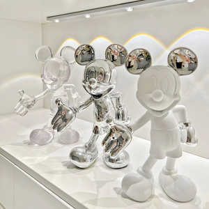 Modello moderno di scultura del topo del fumetto in resina placcato grazioso accessorio per la decorazione della casa all'ingrosso - Product Image 3