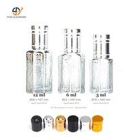 Bouteille en verre octogonale de 6 ml avec bouchon à vis et bouchon intérieur pour l'emballage d'échantillons d'huiles essentielles, directement de l'usine