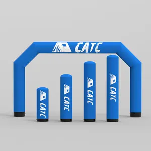 CATCジャイアントレースインフレータブルスタートフィニッシュラインアーチアウトドアスポーツ広告PVCインフレータブルピラー