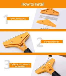 Lame remplaçable en métal <span class=keywords><strong>grattoir</strong></span> utilitaire nettoyeur de sol/mur/fenêtre outil multi-usages pour enlever peinture/colle/autocollant/étiquette - Product Image 3